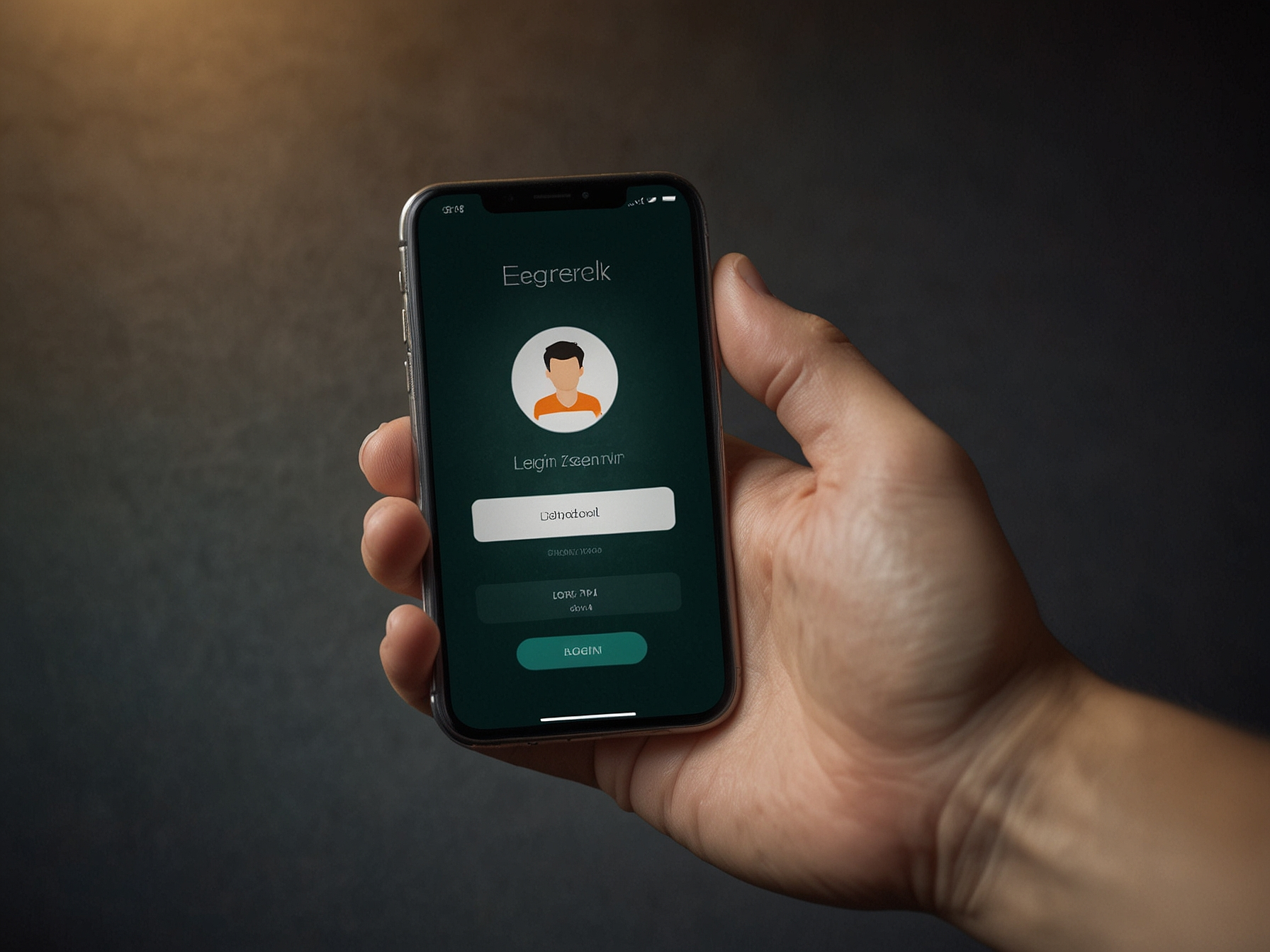 Pantalla de inicio de sesión en móvil